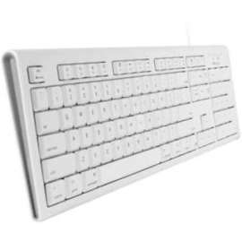 Macally White 104 Key Full Size USB Keyboard for Mac, Cable Connectivity, USB Interface, 104 Key, Computer