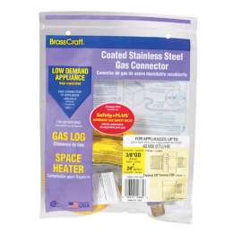 BrassCraft ProCoat 3/8 in. Flare X 1/2 in. D FIP 24 in. Stainless Steel Gas Connector