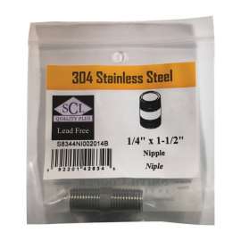 Smith-Cooper 1/4 in. MPT Stainless Steel 1-1/2 in. L Nipple