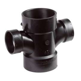 Charlotte Pipe 3 in. Hub X 3 in. D Hub ABS Sanitary Tee