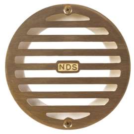 NDS 4 in. Satin Round Brass Drain Grate