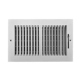 Tru Aire 6 in. H X 10 in. W 2-Way Powder Coat White Aluminum Wall/Ceiling Register