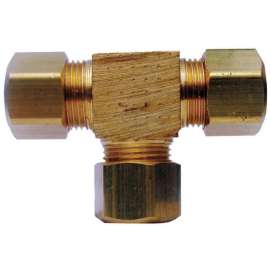 JMF Company 1/4 in. Compression X 1/4 in. D Compression Yellow Brass Tee
