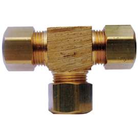 JMF Company 1/2 in. Compression X 1/2 in. D Compression Yellow Brass Tee