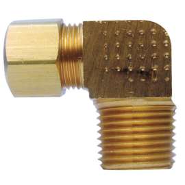 JMF Company 1/4 in. Compression X 1/4 in. D MPT Brass 90 Degree Elbow
