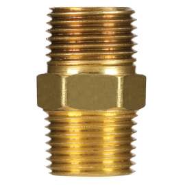 JMF Company 1/8 in. MPT Yellow Brass Hex Nipple