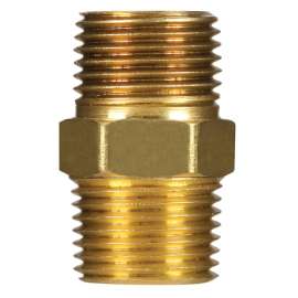 JMF Company 3/8 in. MPT Yellow Brass Hex Nipple
