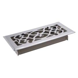 Tru Aire 4 in. H X 12 in. W 1-Way Satin Silver Steel Floor Diffuser