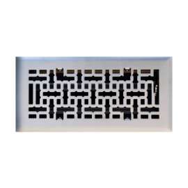 Tru Aire 4 in. H X 10 in. W 1-Way Satin Silver Steel Floor Diffuser