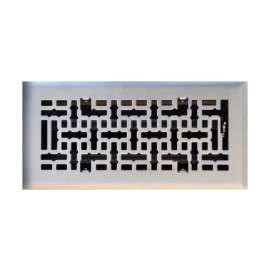 Tru Aire 4 in. H X 12 in. W 1-Way Satin Silver Steel Floor Diffuser