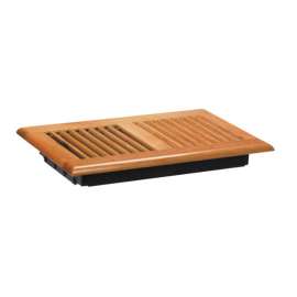 Tru Aire 6 in. H X 10 in. W 2-Way Oak Brown Wood Floor Diffuser
