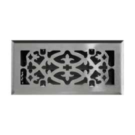 Tru Aire 2 in. H X 12 in. W 1-Way Satin Silver Steel Floor Diffuser