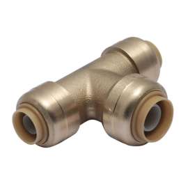 SharkBite Push to Connect 3/8 in. PTC X 3/8 in. D PTC Brass Reducing Tee