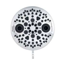 Oxygenics PowerMassage Chrome Metal 5 settings Wallmount Showerhead 1.75 gpm