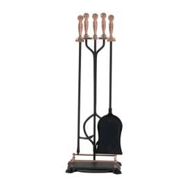 Panacea Black Antique Metal Fireplace Tool Set