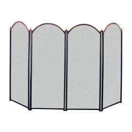 Panacea Black/Gray Antique Brass Fireplace Screen