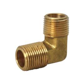 JMF Company 1/4 in. MPT X 1/4 in. D MPT Brass 90 Degree Elbow