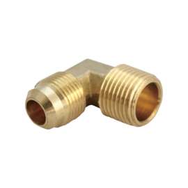 JMF Company 5/16 in. Flare X 1/4 in. D MPT Brass 90 Degree Elbow