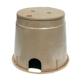 NDS 12.9 in. W X 11.6 in. H Round Valve Box with Lid Brown