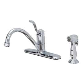 OakBrook Tucana One Handle Chrome Kitchen Faucet Side Sprayer Included