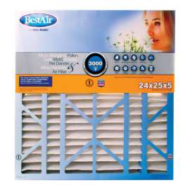 BestAir 24 in. W X 25 in. H X 5 in. D 13 MERV Pleated Air Filter 1 pk