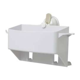 Safe-er-Grip Bright White Plastic Caddy/Razor/Toothbrush Holder