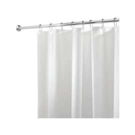 iDesign 72 in. H X 72 in. W White Solid Shower Curtain Liner PEVA