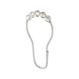 iDesign Chrome Silver Metal Shower Curtain Rings 12 pk
