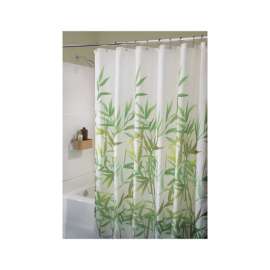 iDesign 72 in. H X 72 in. W Multicolored Anzu Bamboo Leaves Shower Curtain Polyester