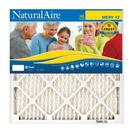 NaturalAire 14 in. W X 24 in. H X 1 in. D Polyester Synthetic 13 MERV Pleated Air Filter 1 pk