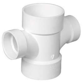 Charlotte Pipe Schedule 40 4 in. Hub X 4 in. D Hub PVC Sanitary Tee 1 pk