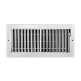 Tru Aire 6 in. H X 14 in. W 2-Way Powder Coat White Steel Floor Baseboard Register
