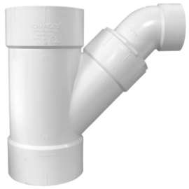 Charlotte Pipe Schedule 40 6 in. Hub X 6 in. D Hub PVC Wye and Bend 1 pk