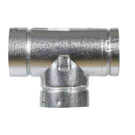 Selkirk 4 in. X 4 in. X 4 in. Aluminum/Galvanized Steel Stove Pipe Tee Cap Flow Tee