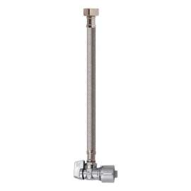 Keeney 1.5 in. Push Fit in. X 1.5 in. D Push to Fit 12 in. Brass Faucet Supply Line