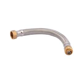 SharkBite 1/2 in. Push Fit X 3/4 in. D FIP 12 in. Stainless Steel Water Heater Supply Connector