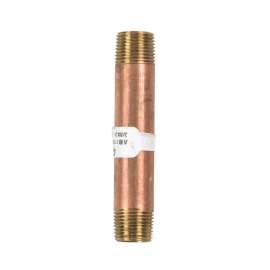 JMF Company 3/8 in. MPT Red Brass Nipple 3-1/2 in. L