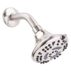 OakBrook Brushed Nickel PVC 5 settings Wallmount Showerhead 1.8 gal