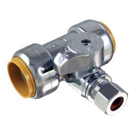 SharkBite 3/4 in. Compression X 3/4 in. Compression Brass Tee Stop