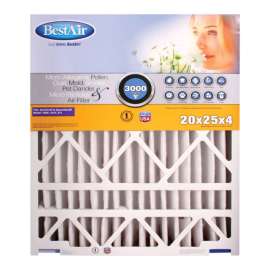 BestAir 20 in. W X 25 in. H X 4 in. D 13 MERV Pleated Air Filter 1 pk