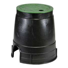 NDS Econo 8.5 in. W X 8.5 in. H Round Valve Box with Overlapping Cover Black/Green