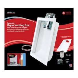Deflect-O 4.25 in. L X 4 in. D Silver/White Aluminum Dryer Venting Box