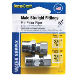 BrassCraft Plumb Shop 3/8 in. MIP X 3/8 in. D Compression Brass Male Straight Fitting