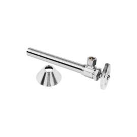 BrassCraft 1/2 in. Sweat X 3/8 in. D Compression Brass Valve with Extension Tube 5 in. L
