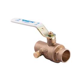 Watts 3/4 in. Brass Sweat Ball Valve with Drain Full Port