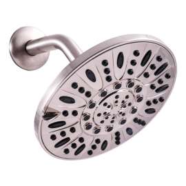 OakBrook Brushed Nickel PVC 3 settings Wallmount Showerhead 1.8 gal