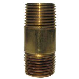 JMF Company 3/8 in. MPT X 3/8 in. D MPT Brass Nipple 1-1/2 in. L