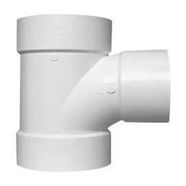 Charlotte Pipe Schedule 40 4 in. Hub X 4 in. D Hub PVC Sanitary Tee 5 pk