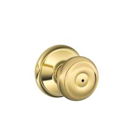 Schlage Georgian Classic Bright Brass/Bright Chrome Privacy Knob Right or Left Handed