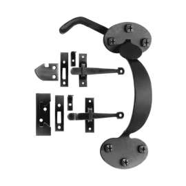 Acorn Matte Black Forged Iron Rim Latch